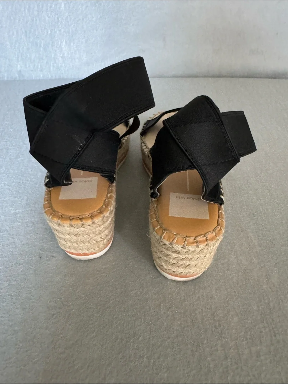 Dolce Vita Black Strappy Espadrille Sandals with Ankle Wrap